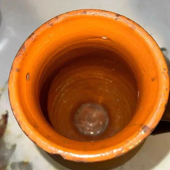 Vintage terracotta Clay Jugs with Handles - Rustic Handmade Pottery Set of 2 - Picture 2 of 11